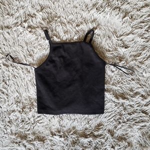 Black Halter Crop Top